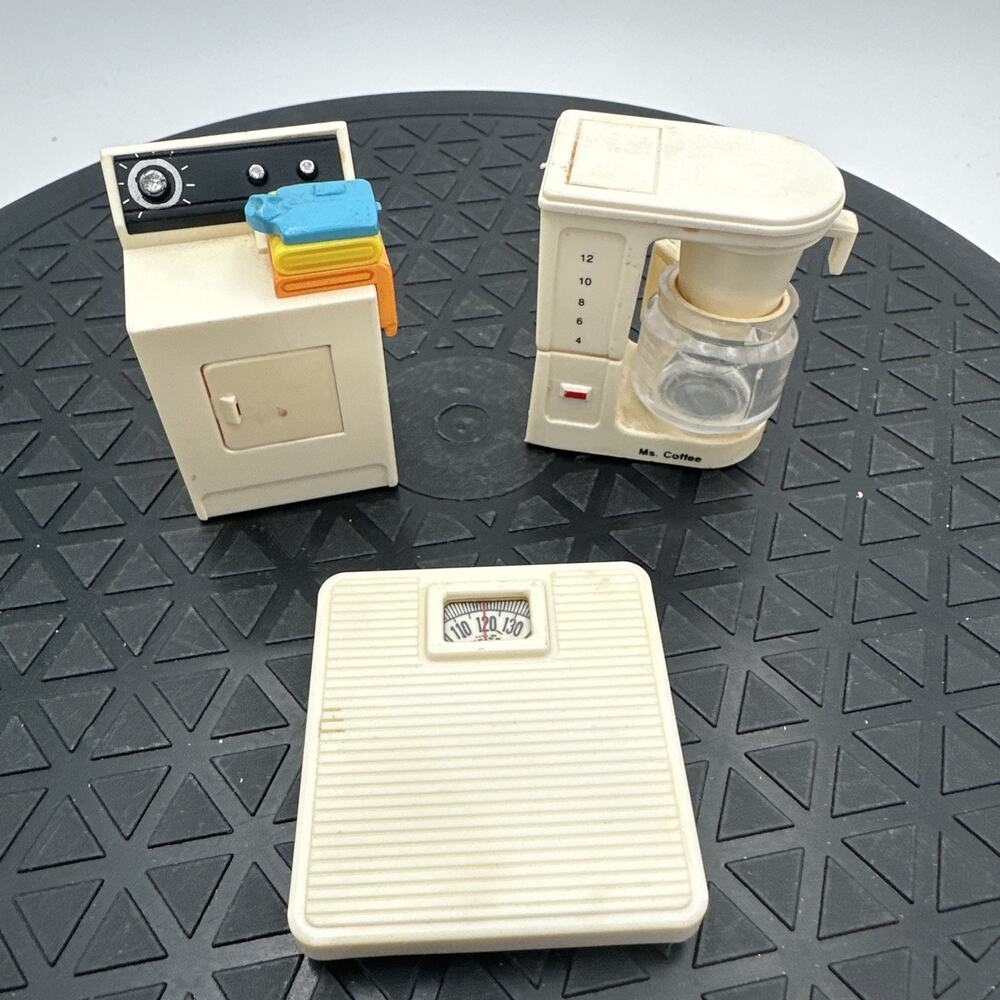 3 Vintage Acme Refigertor Magnets Coffee Maker, Scale, Washer